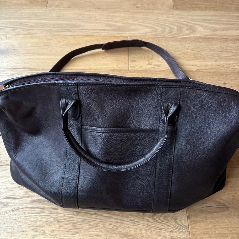 Latico leather carriage bag dark brown